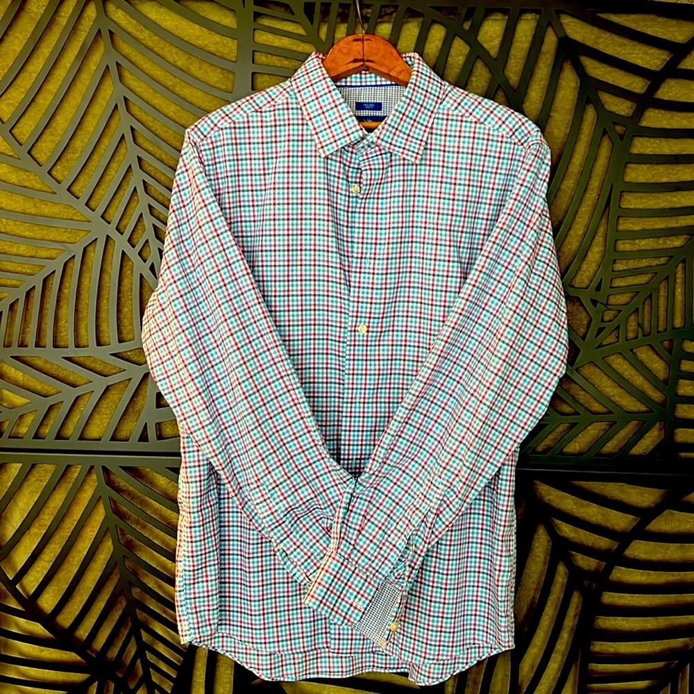 KO Egara Checkered Plaid Colorful Non-Iron Button Down Shirt